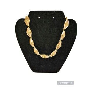 Vintage J. Crew Crystal Choker Necklace, Blush Gold, 1980s Retro Style